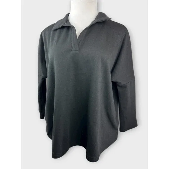 Tuckernuck x Pomander Place Black Easy Polo Swing Sweatshirt Size M/L Top - Picture 15 of 16